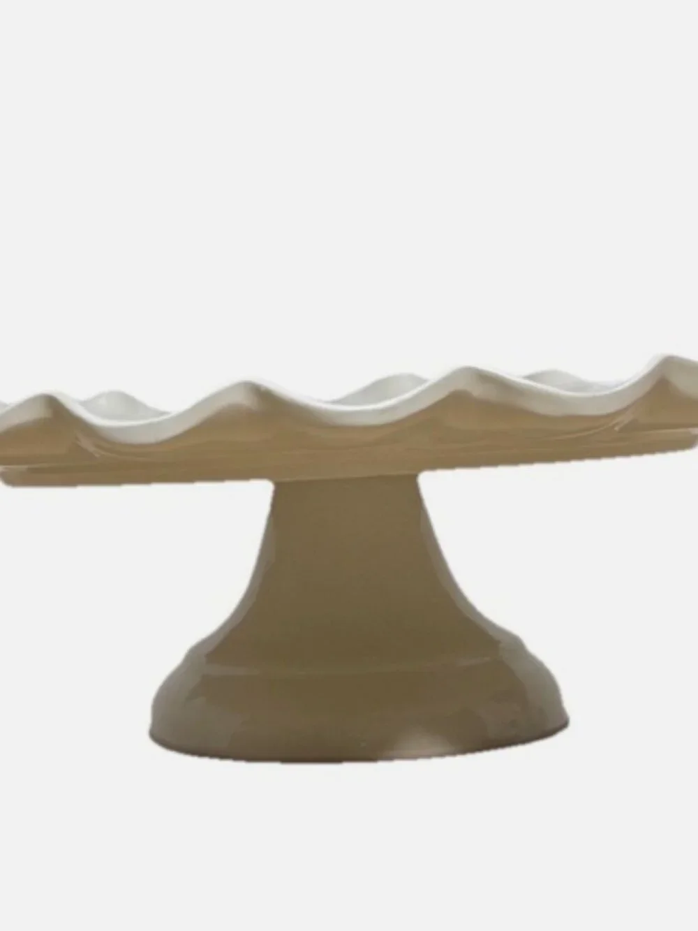 Majoliche Jessica Italian Cake Stand White Scalloped Pedestal 11.5